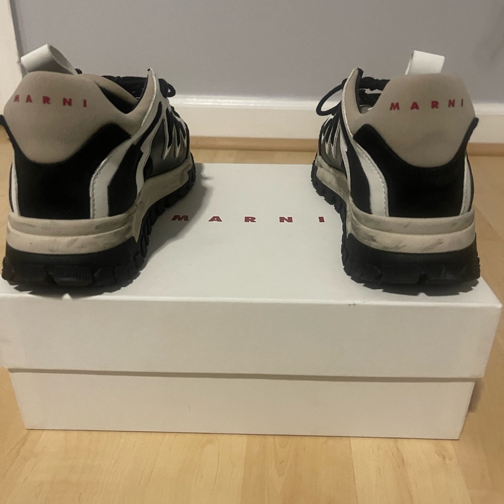 Marni Black, Tan and White Boy Sneakers